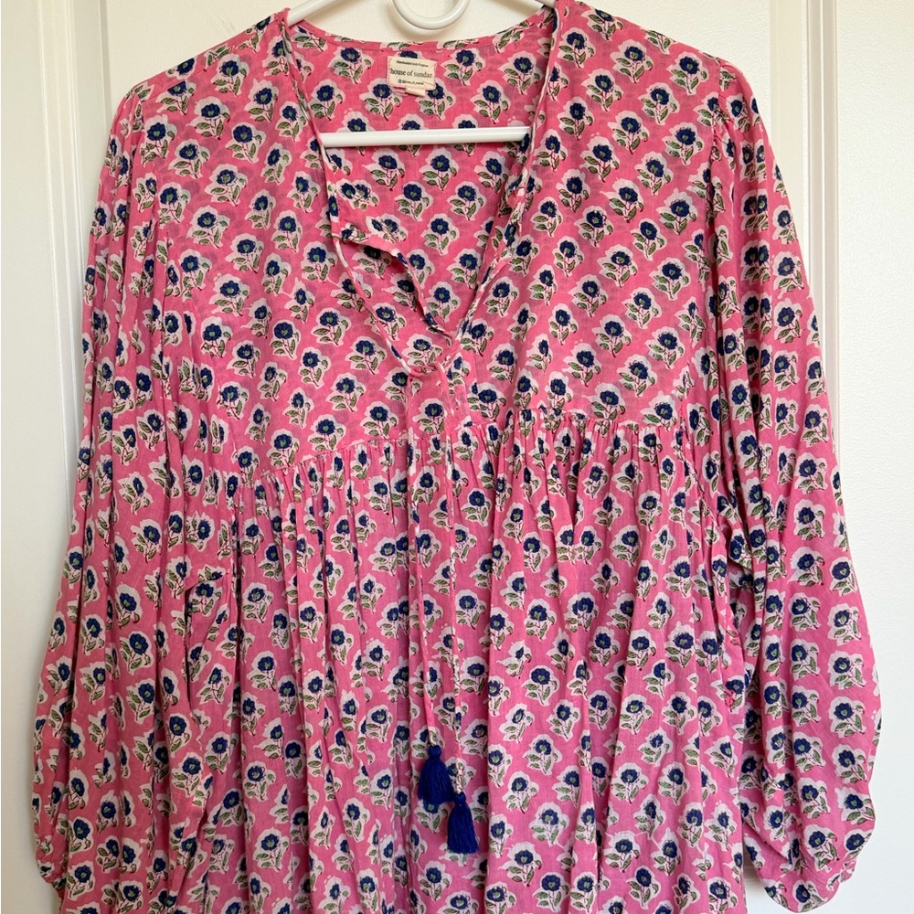 House of Sundar Meera Blouse - Peony Pink
